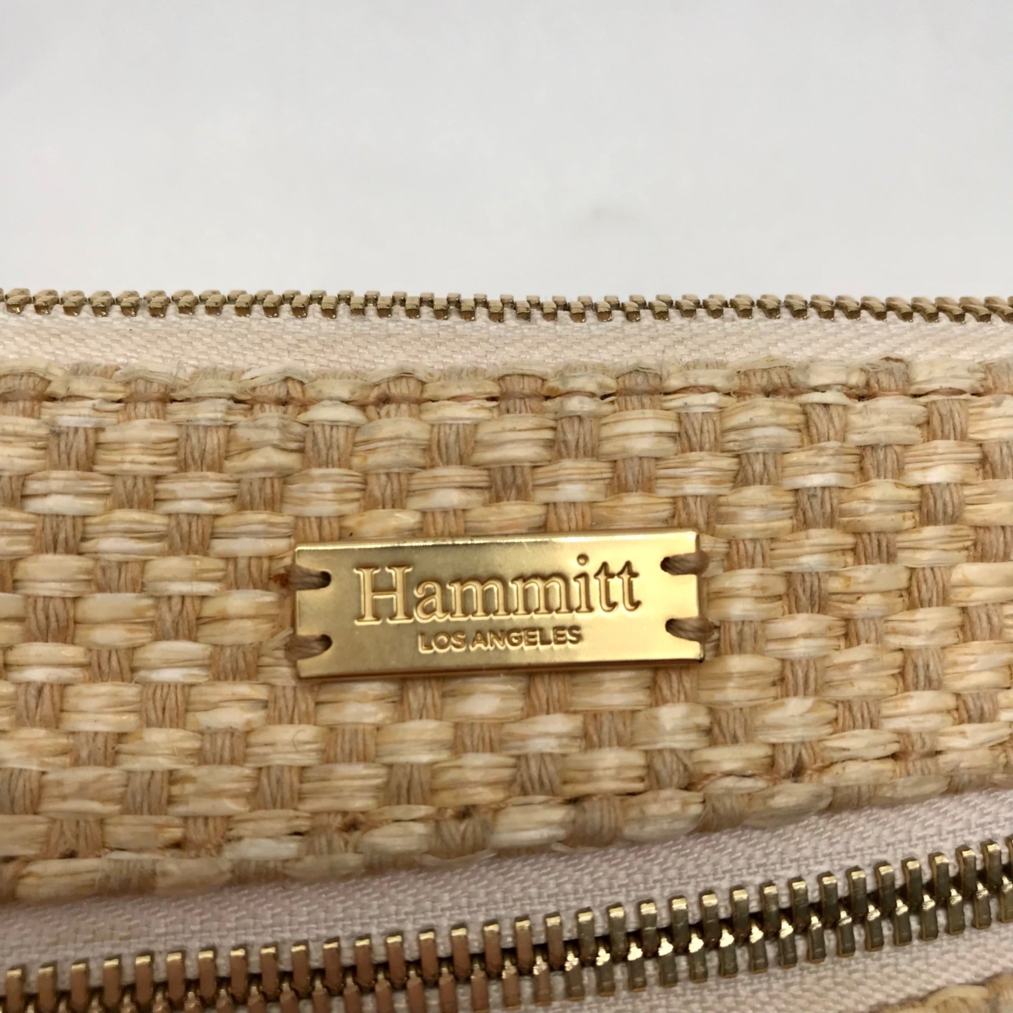 Hammitt Tan Raffia Nash Small 2 Wristlet