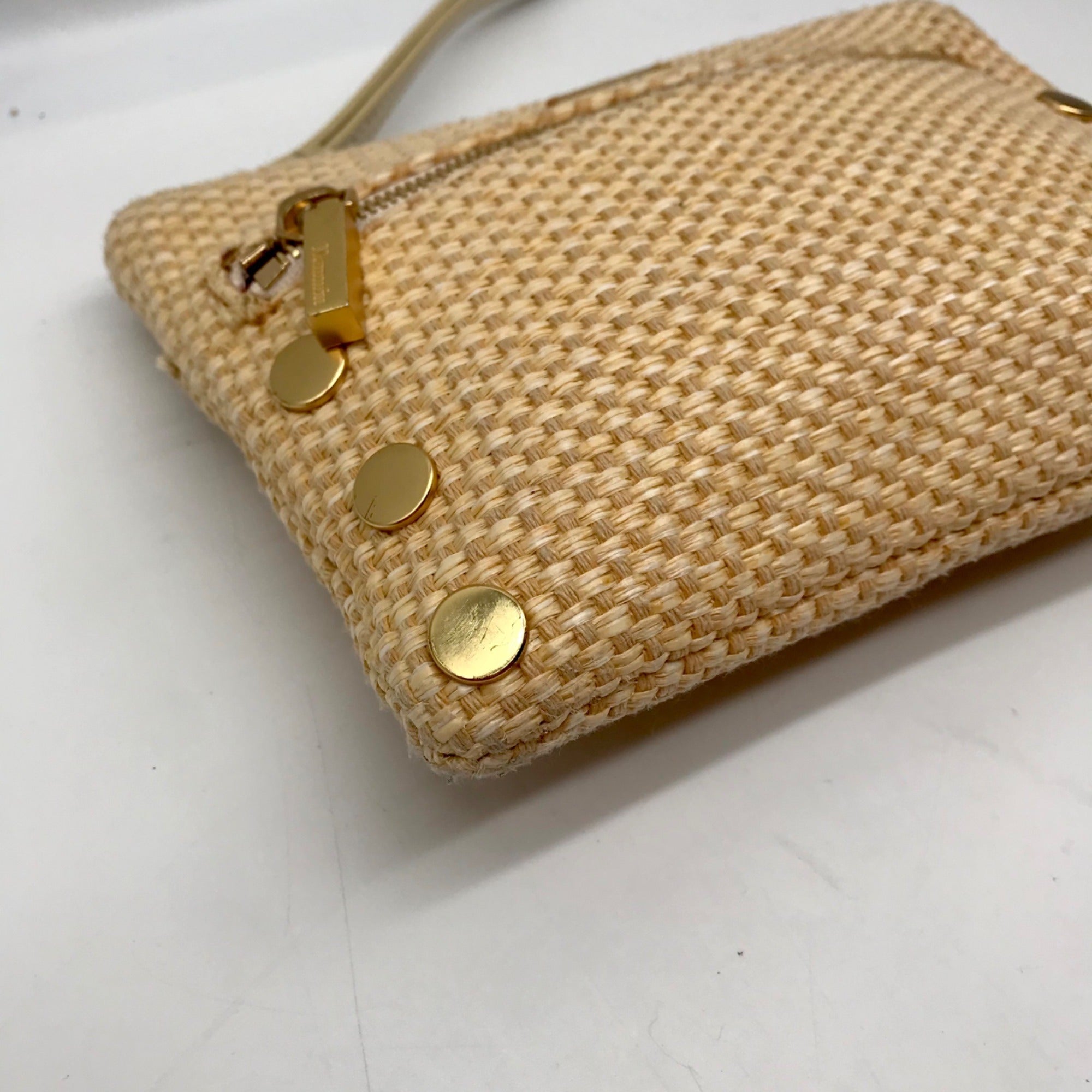 Hammitt Tan Raffia Nash Small 2 Wristlet