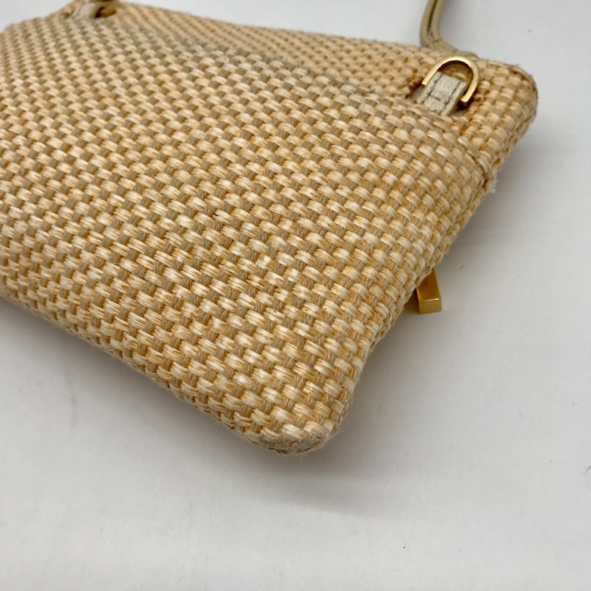 Hammitt Tan Raffia Nash Small 2 Wristlet
