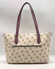 Coach Cream Floral Coated Canvas Gallery Tote Bag-CAL59
