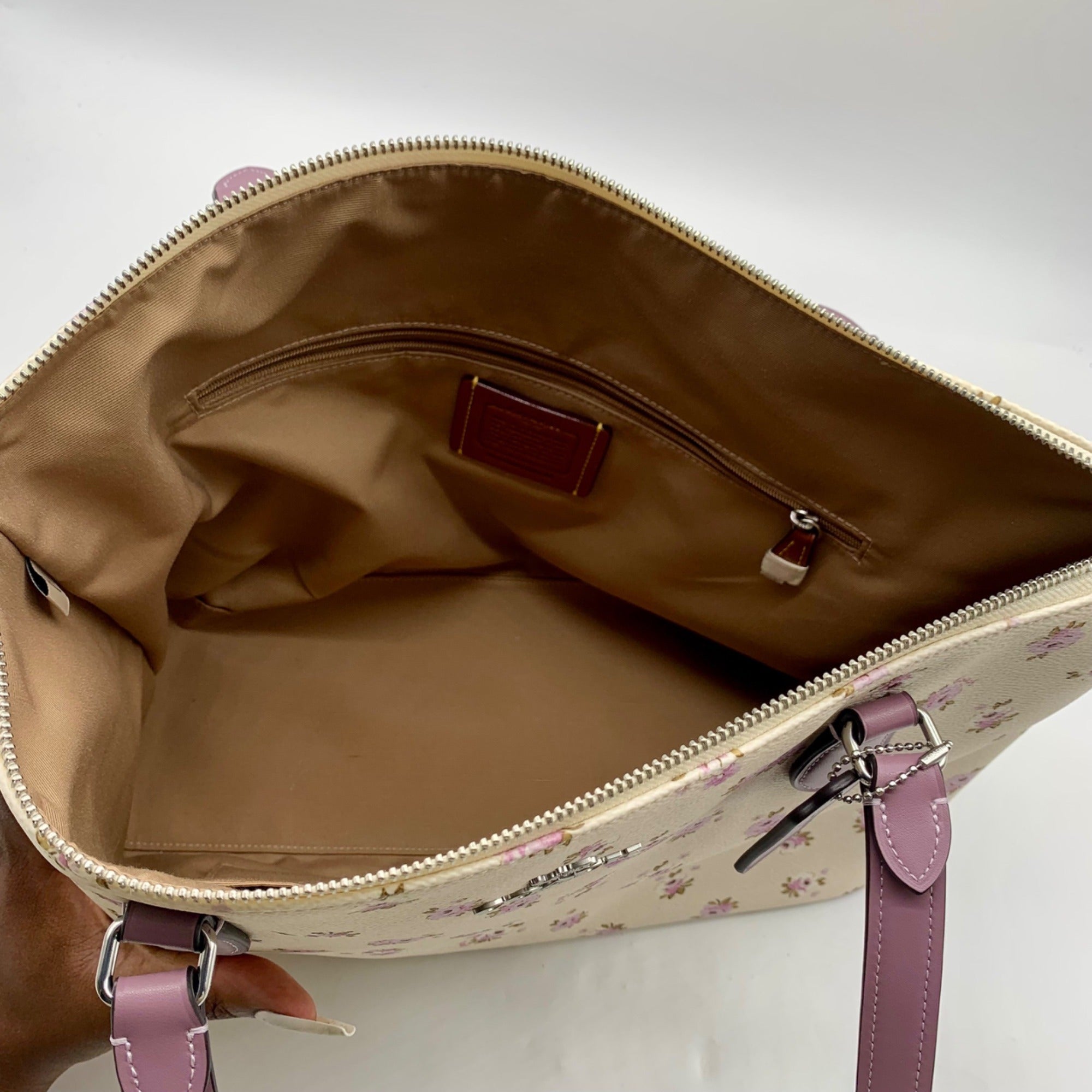 Coach Cream Floral Coated Canvas Gallery Tote Bag-CAL59
