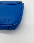 Tory Burch Blue Pebbled Leather Mini Crossbody Bag