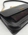 Michael Kors Chocolate Suede & Leather Claire Shoulder Bag