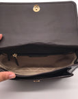 Michael Kors Chocolate Suede & Leather Claire Shoulder Bag