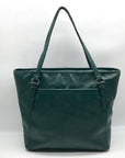 Coach Green Leather Peyton LIN C Embossed Zip Tote Bag F31404