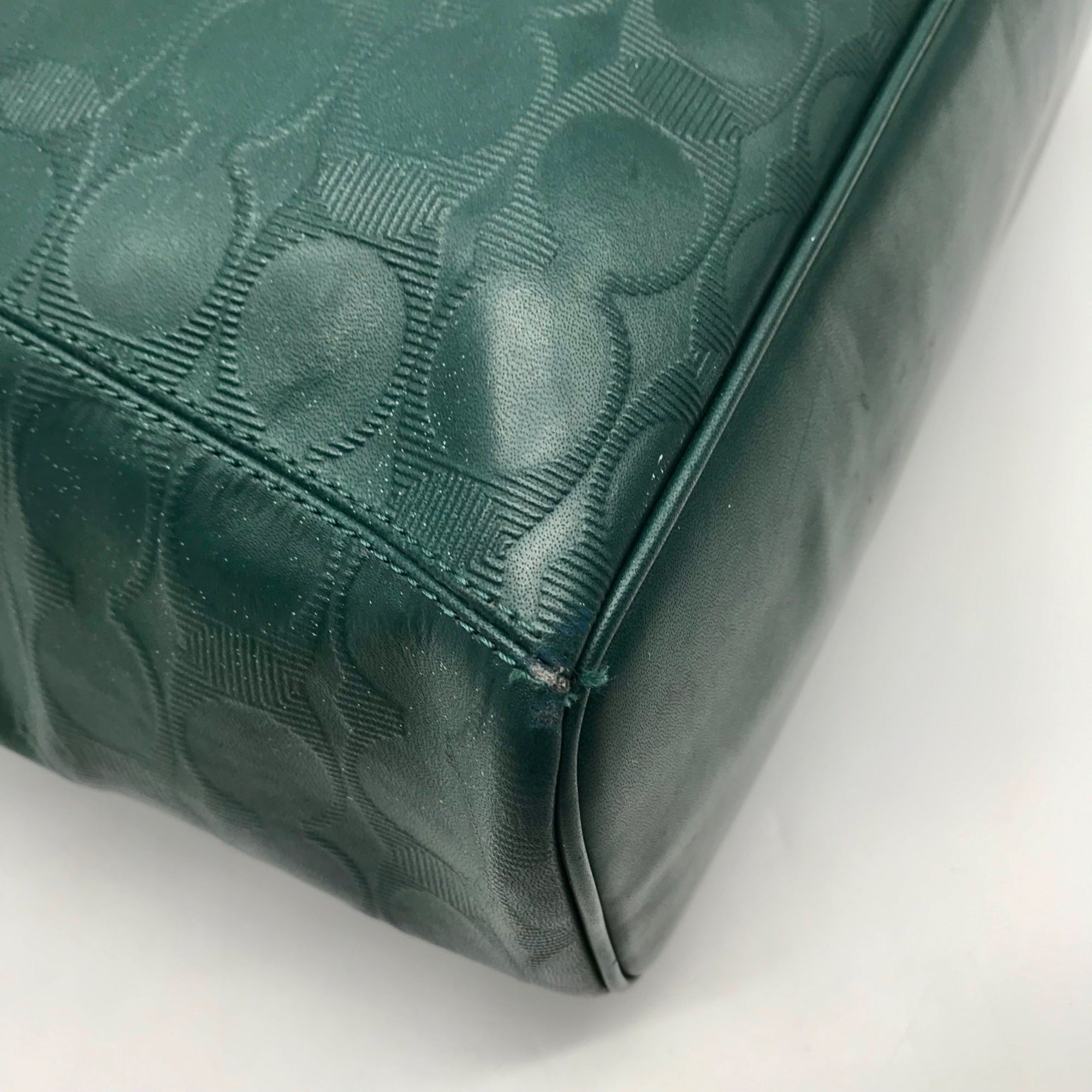 Coach Green Leather Peyton LIN C Embossed Zip Tote Bag F31404