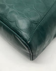 Coach Green Leather Peyton LIN C Embossed Zip Tote Bag F31404
