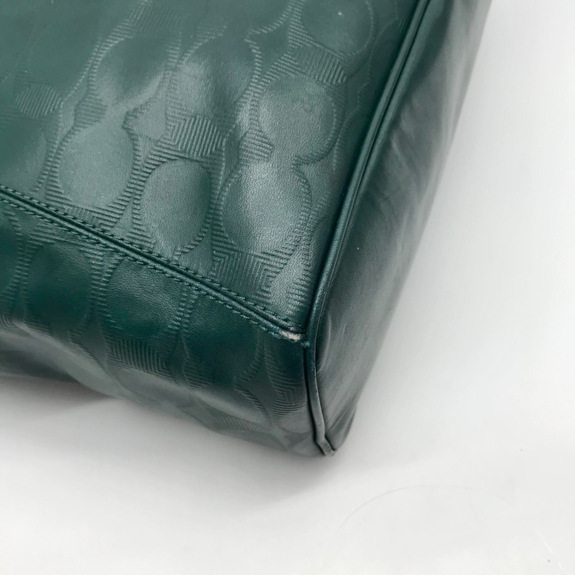 Coach Green Leather Peyton LIN C Embossed Zip Tote Bag F31404