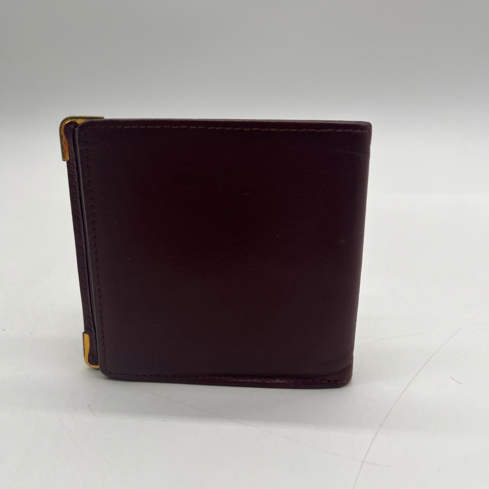 Cartier Vintage Burgundy Smooth Leather Bifold Wallet