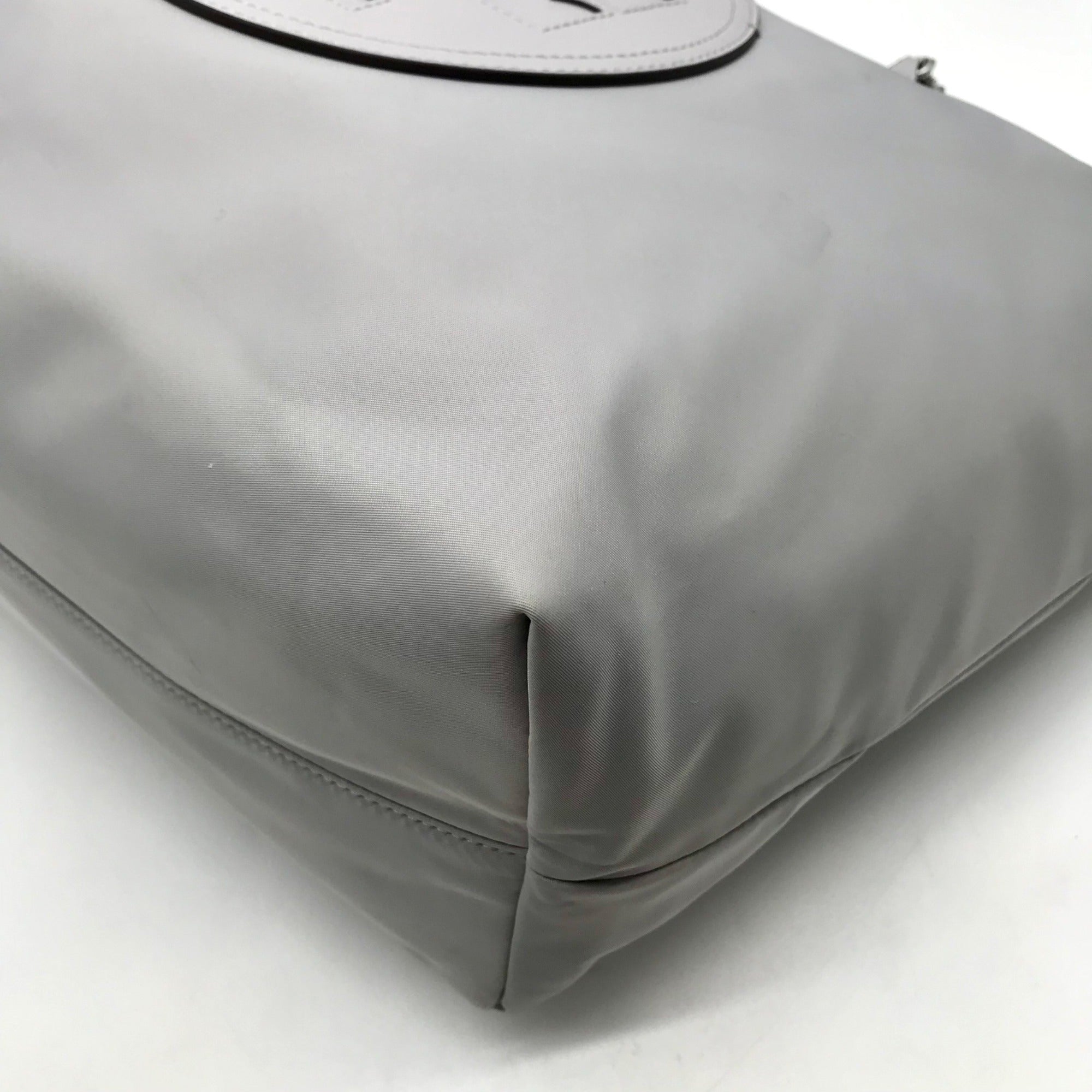 Tory Burch Light Gray Nylon Ella Chain Tote Bag