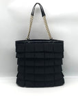 Kate Spade Black Grosgrain Plisse Priti Ruffle Tote bag