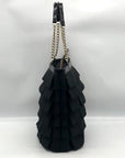 Kate Spade Black Grosgrain Plisse Priti Ruffle Tote bag