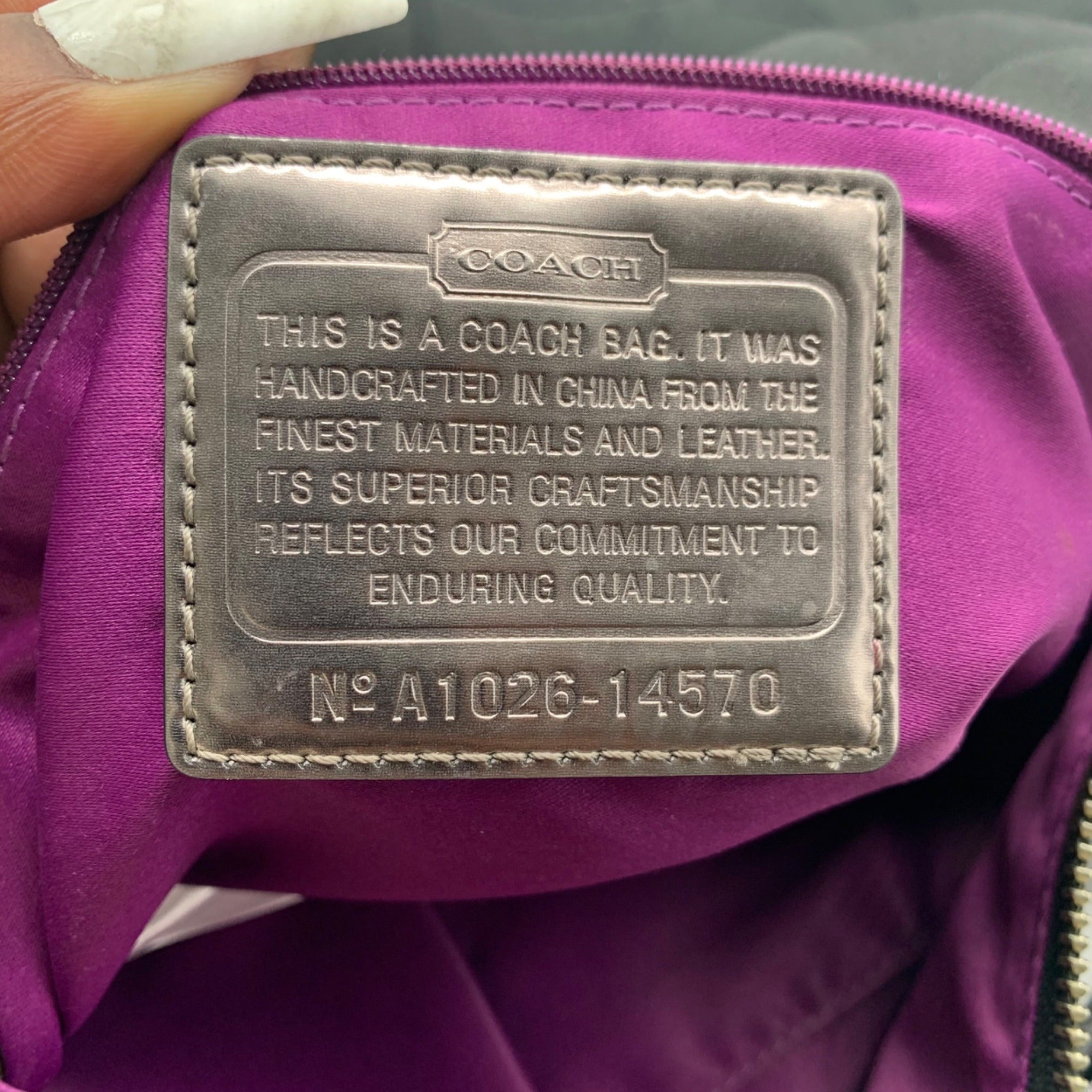 Coach Black Poppy Signature Sateen Pocket Hobo Bag-14570