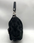 Coach Black Poppy Signature Sateen Pocket Hobo Bag-14570