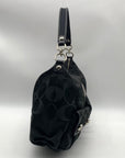 Coach Black Poppy Signature Sateen Pocket Hobo Bag-14570