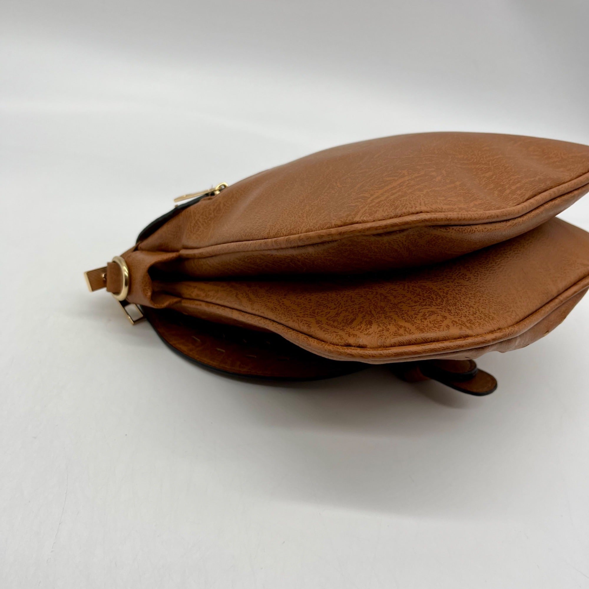 MMS Brands Brown Small Faux Leather Crossbody Bag