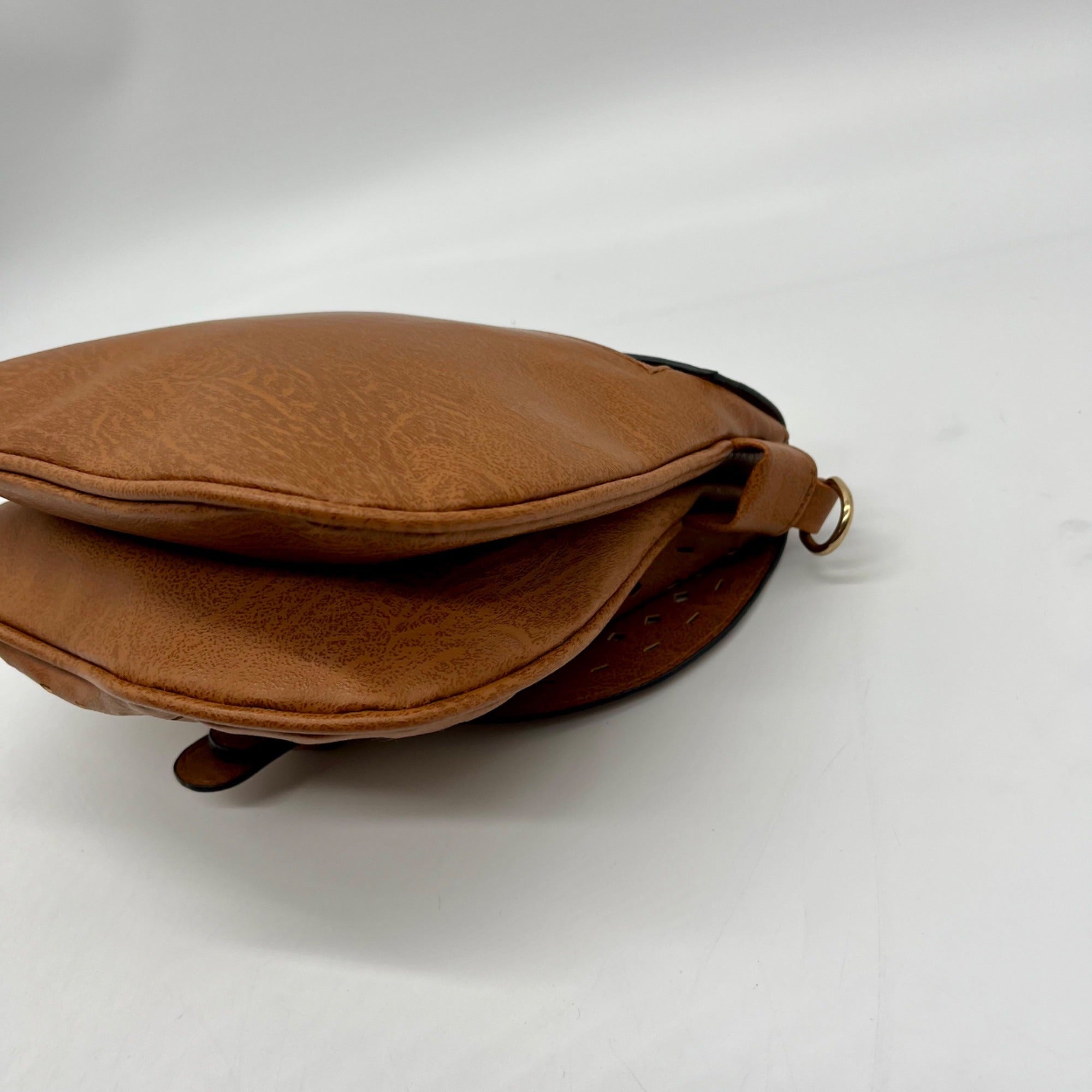MMS Brands Brown Small Faux Leather Crossbody Bag