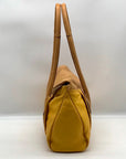 B. Makowsky Yellow Leather Flap Turn Lock Shoulder Bag