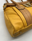 B. Makowsky Yellow Leather Flap Turn Lock Shoulder Bag