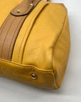 B. Makowsky Yellow Leather Flap Turn Lock Shoulder Bag