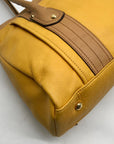 B. Makowsky Yellow Leather Flap Turn Lock Shoulder Bag