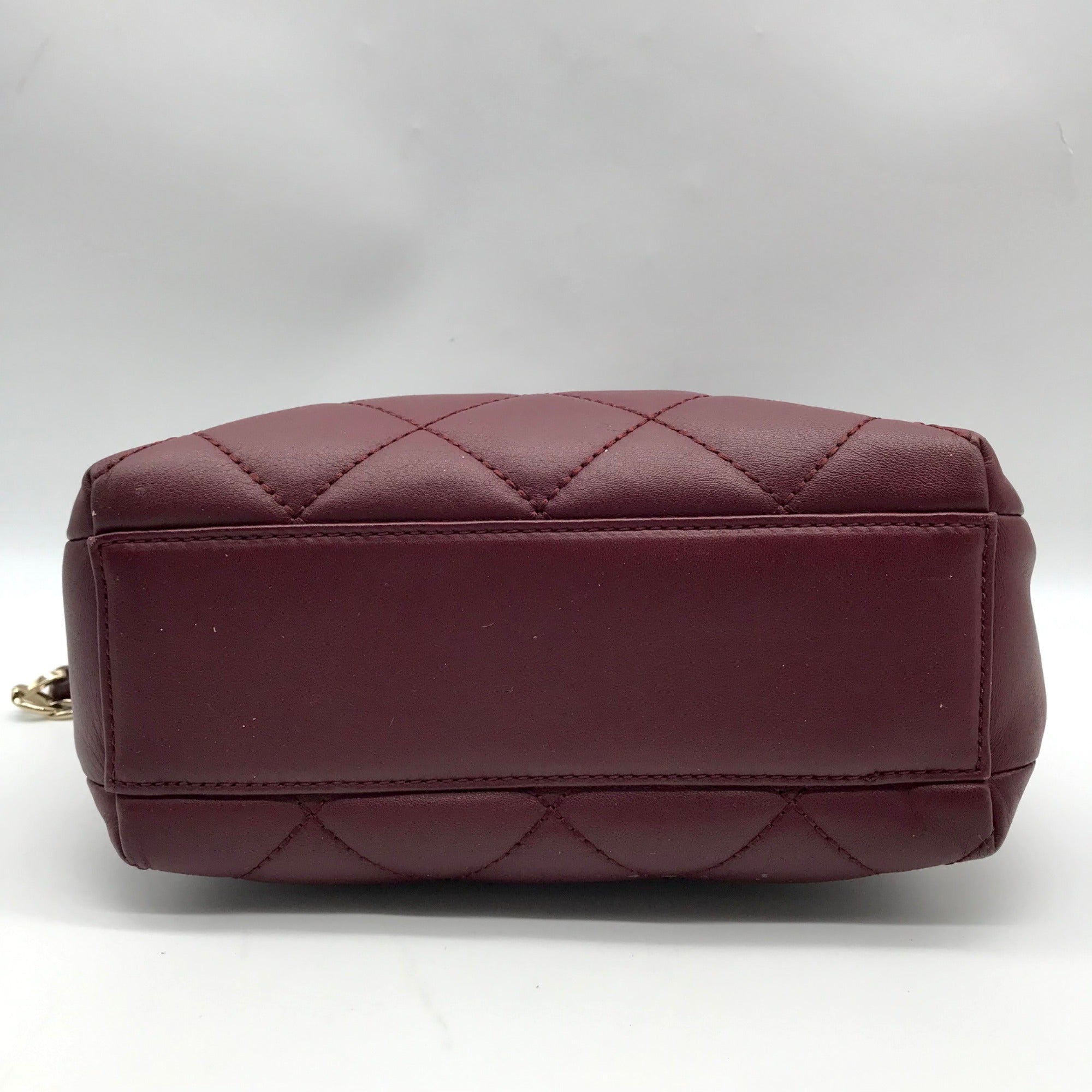 Kate Spade Burgundy Quilted Leather Emerson Place Jenia Shoulder Bag