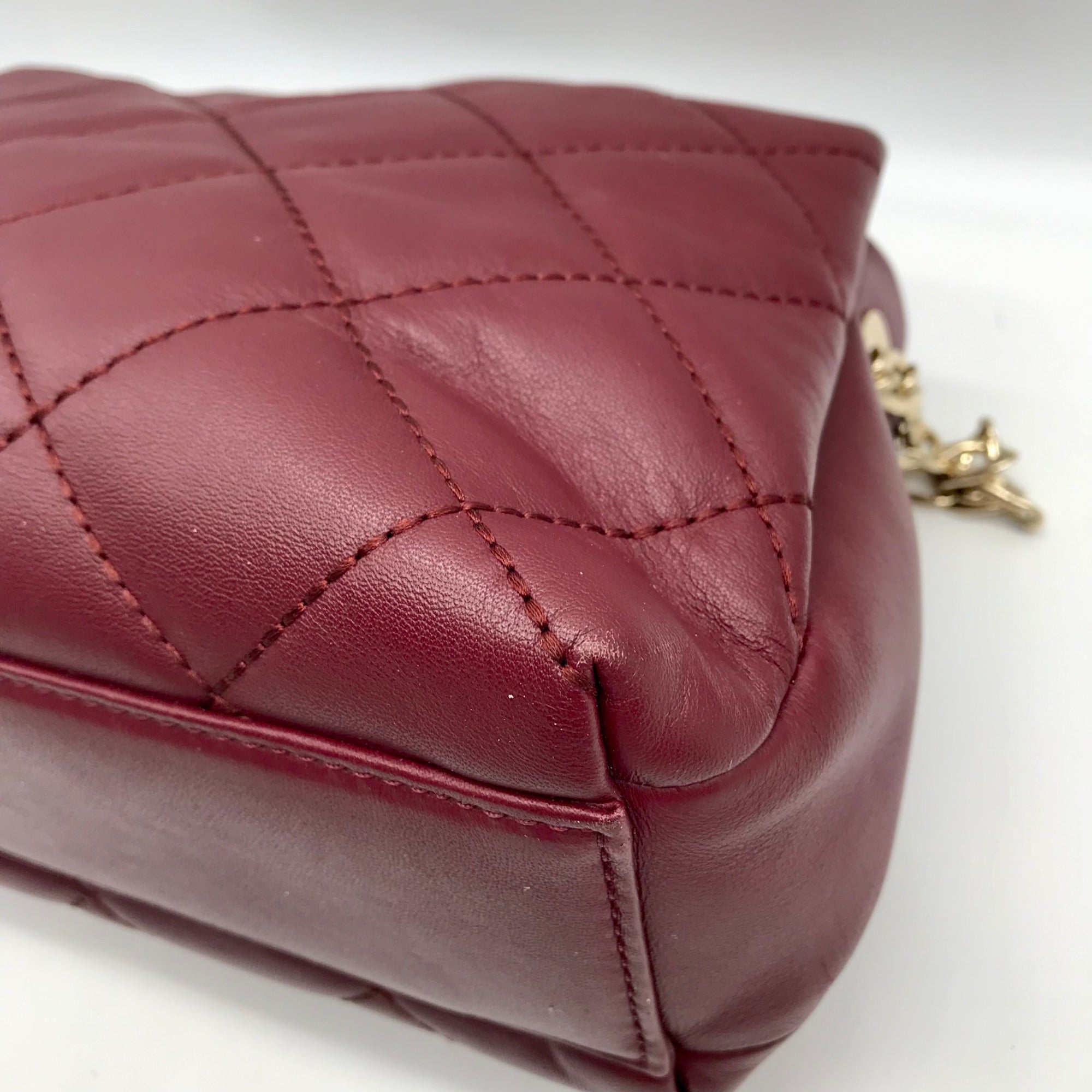 Kate Spade Burgundy Quilted Leather Emerson Place Jenia Shoulder Bag