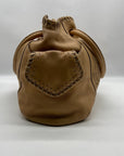 Cole Haan Beige Embroidered Leather Hobo Bag