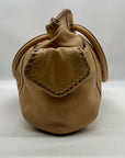 Cole Haan Beige Embroidered Leather Hobo Bag