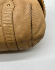 Cole Haan Beige Embroidered Leather Hobo Bag