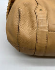 Cole Haan Beige Embroidered Leather Hobo Bag