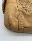 Cole Haan Beige Embroidered Leather Hobo Bag