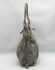 Elliot Lucca Grey Leather Sintra Snake Embossed  Shoulder bag