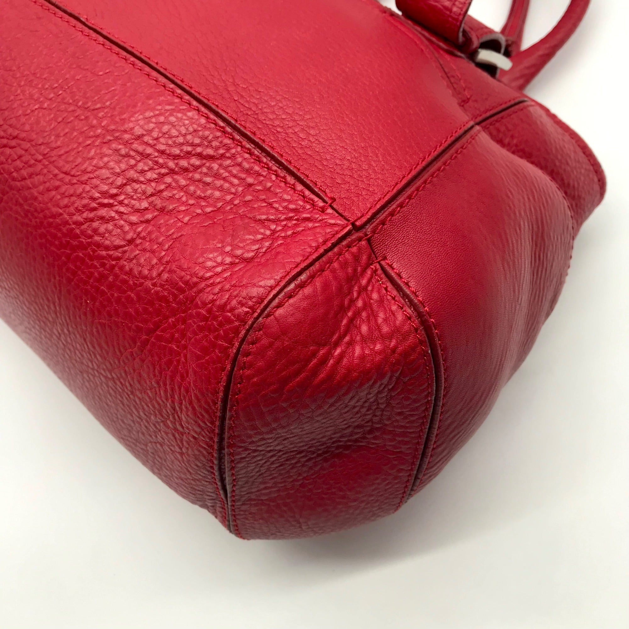 Cole Hann Red Pebbled Leather Large Satchel