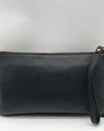 Michael Kors Black Pebbled Leather Fulton Large Writslet Clutch