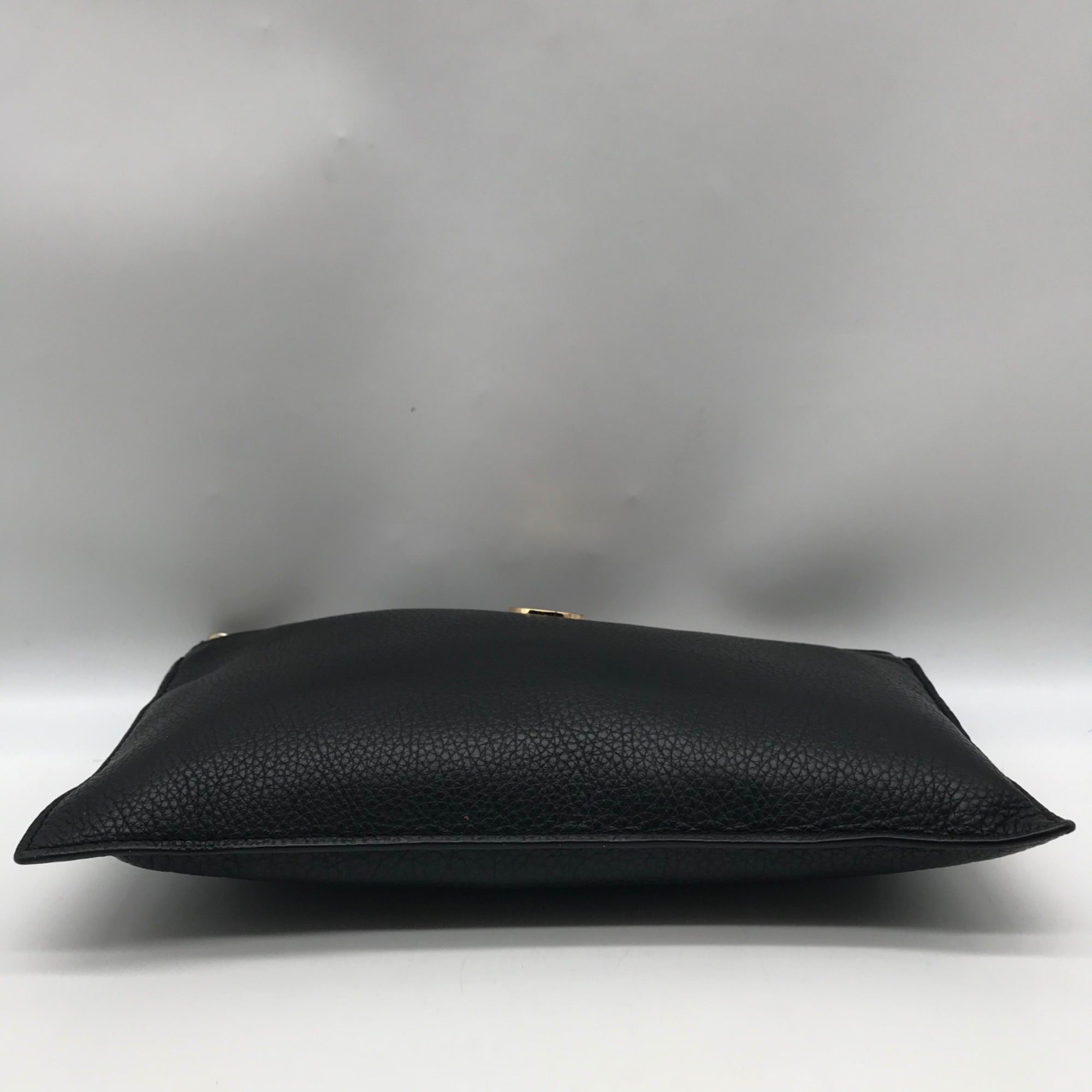 Michael Kors Black Pebbled Leather Fulton Large Writslet Clutch