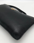 Michael Kors Black Pebbled Leather Fulton Large Writslet Clutch