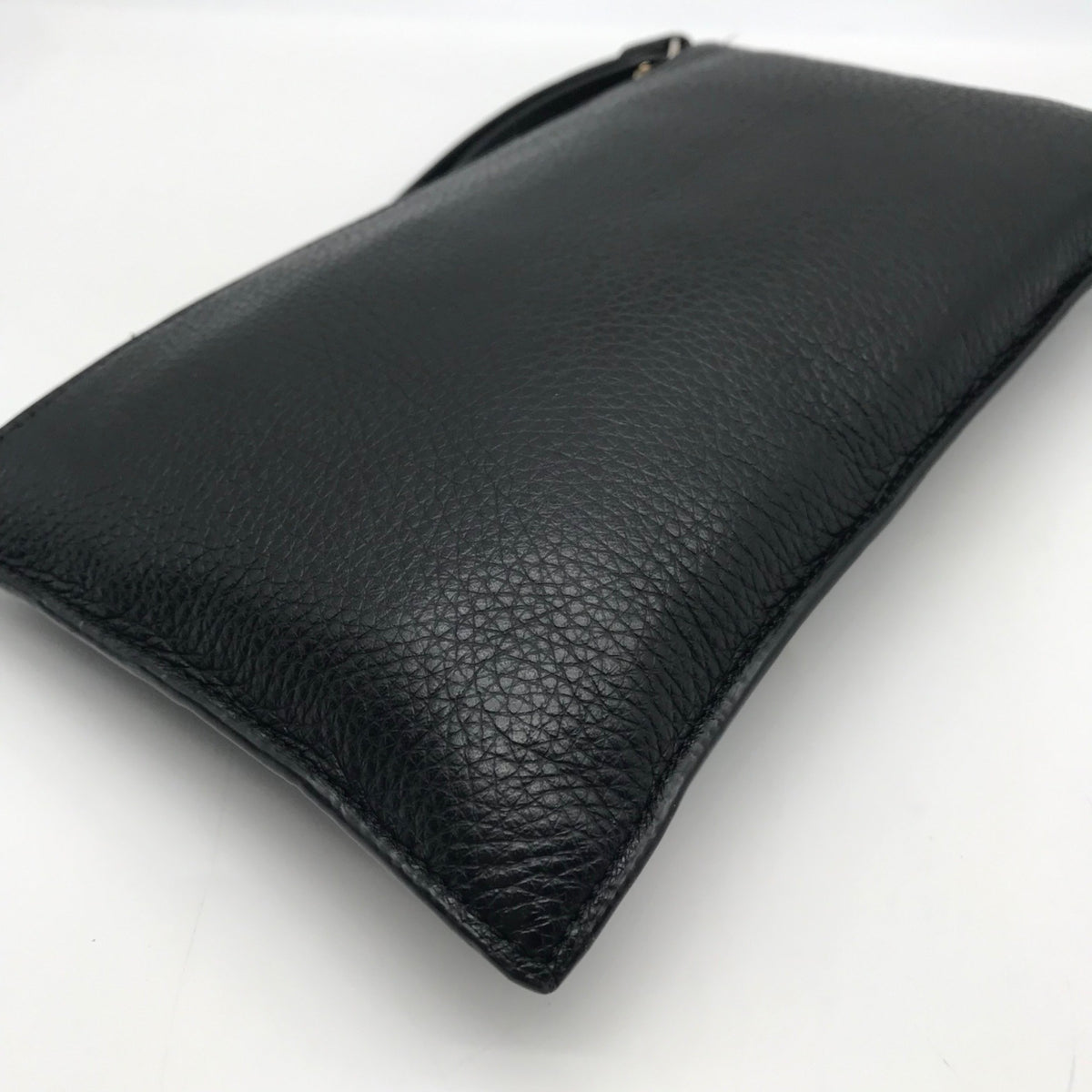 Michael Kors Black Pebbled Leather Fulton Large Writslet Clutch