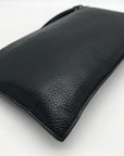 Michael Kors Black Pebbled Leather Fulton Large Writslet Clutch