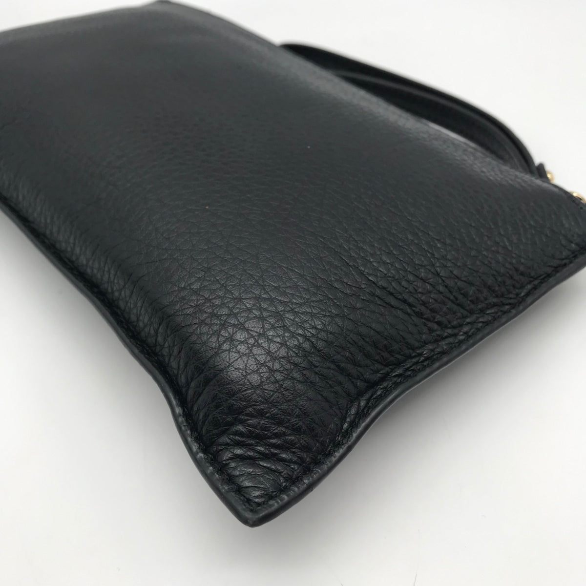 Michael Kors Black Pebbled Leather Fulton Large Writslet Clutch