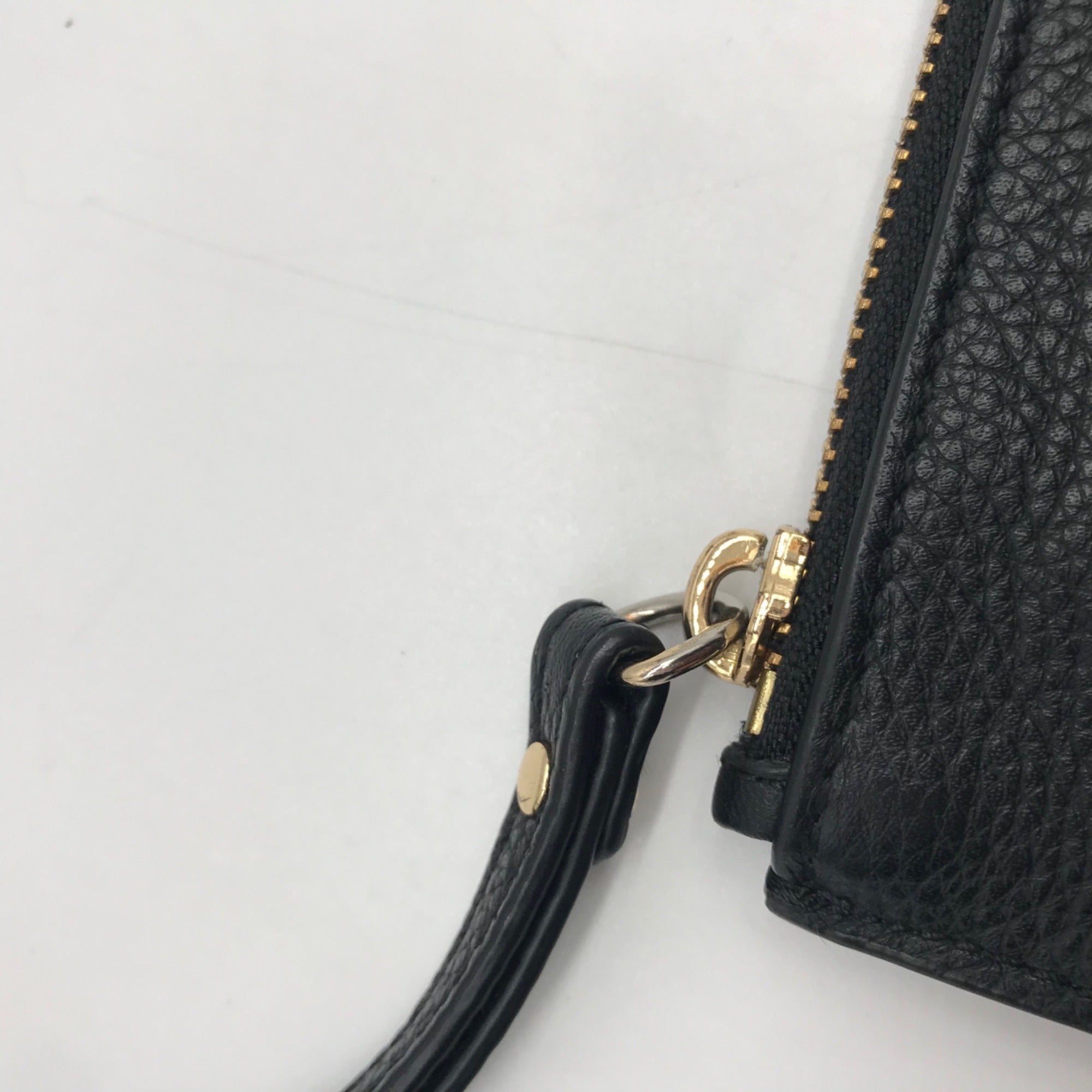 Michael Kors Black Pebbled Leather Fulton Large Writslet Clutch