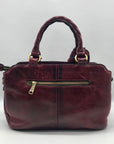 Patricia Nash Burgundy Leather Angelin Embrodered Satchel Bag