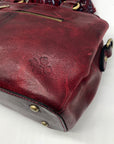 Patricia Nash Burgundy Leather Angelin Embrodered Satchel Bag