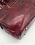 Patricia Nash Burgundy Leather Angelin Embrodered Satchel Bag