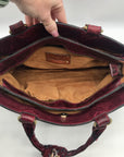 Patricia Nash Burgundy Leather Angelin Embrodered Satchel Bag