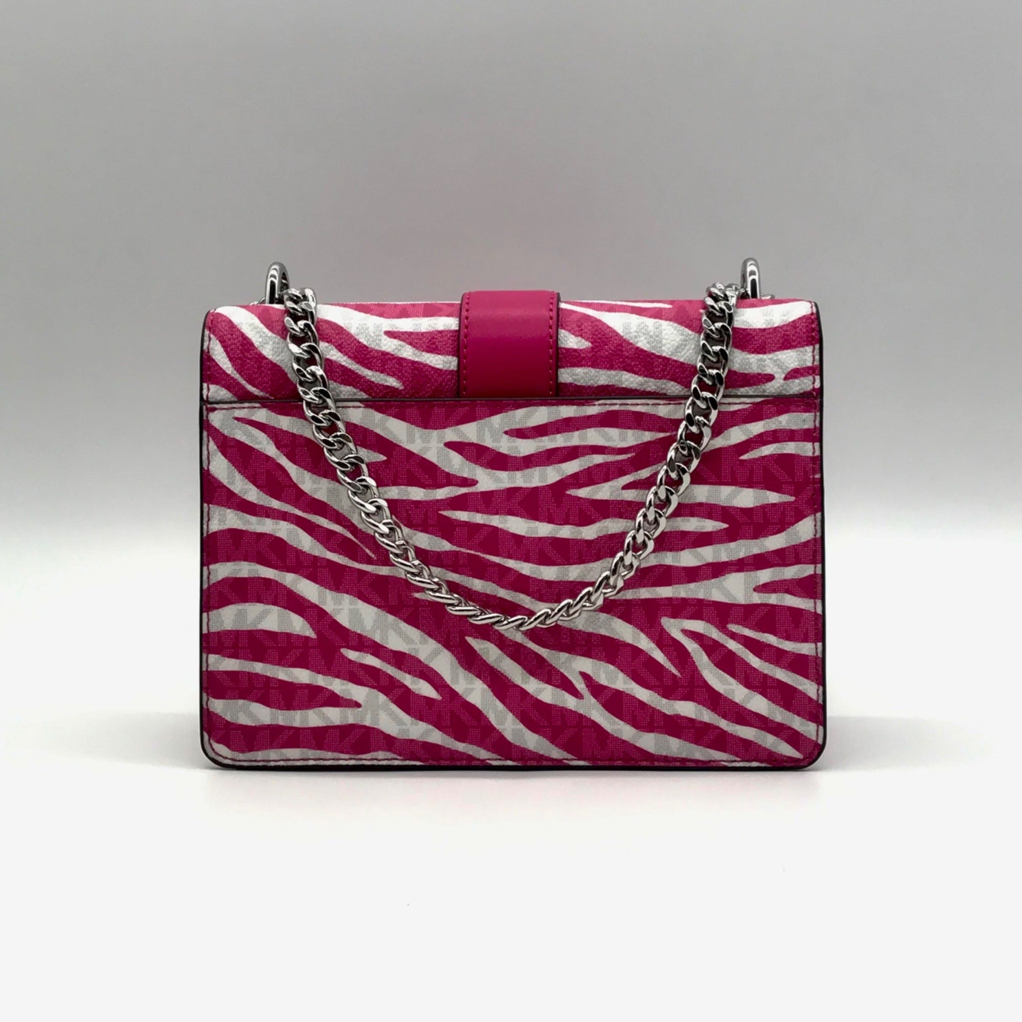 Michael Kors Pink And White Zebra Print Crossbody Bag