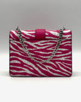 Michael Kors Pink And White Zebra Print Crossbody Bag
