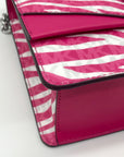 Michael Kors Pink And White Zebra Print Crossbody Bag