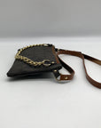 Michael Kors Brown Coated Canvas Monogram Chain Belt Bag