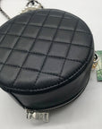 Badgley Mischka Black And Pearl Accent Faux Leather Circle Crossbody